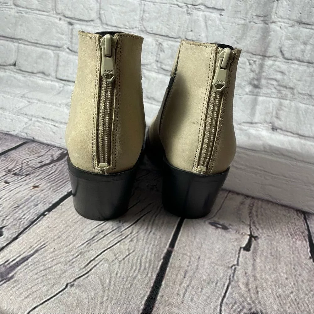 Other Boots Other Naya Atom Ankle Boots Taupe Black Leather Size 8 Brown