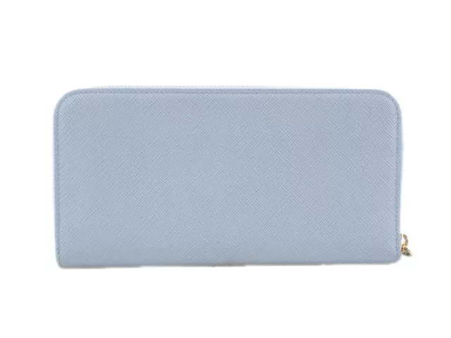 Prada Wallets Prada Zippy Saffiano Leather Light Blue Wallet