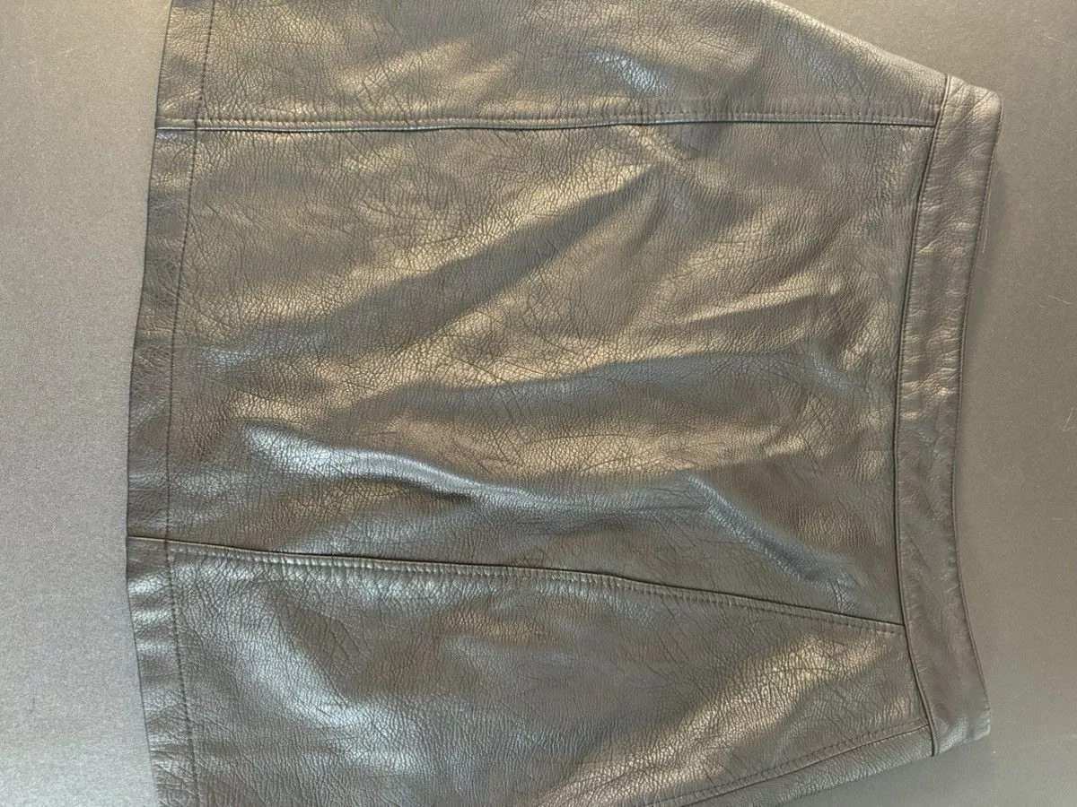 Genuine Leather Mini Skirts Genuine Leather × Zara Zara Basic Black Leather Mini Skirt Avant Garde Emo Goth Avant-Garde