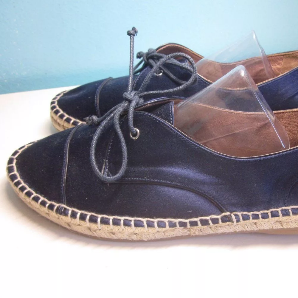 Tabitha Simmons Flats Tabitha Simmons Blue Satin Espadrilles 38 7.5