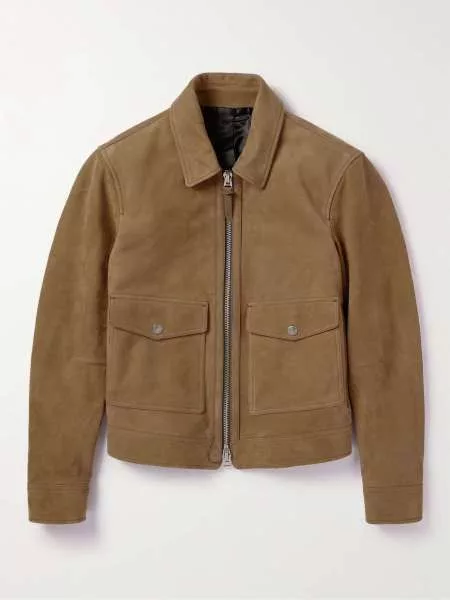 Tom Ford Leather Jackets Tom Ford o1w1db10624 Nubuck Jacket in Brown