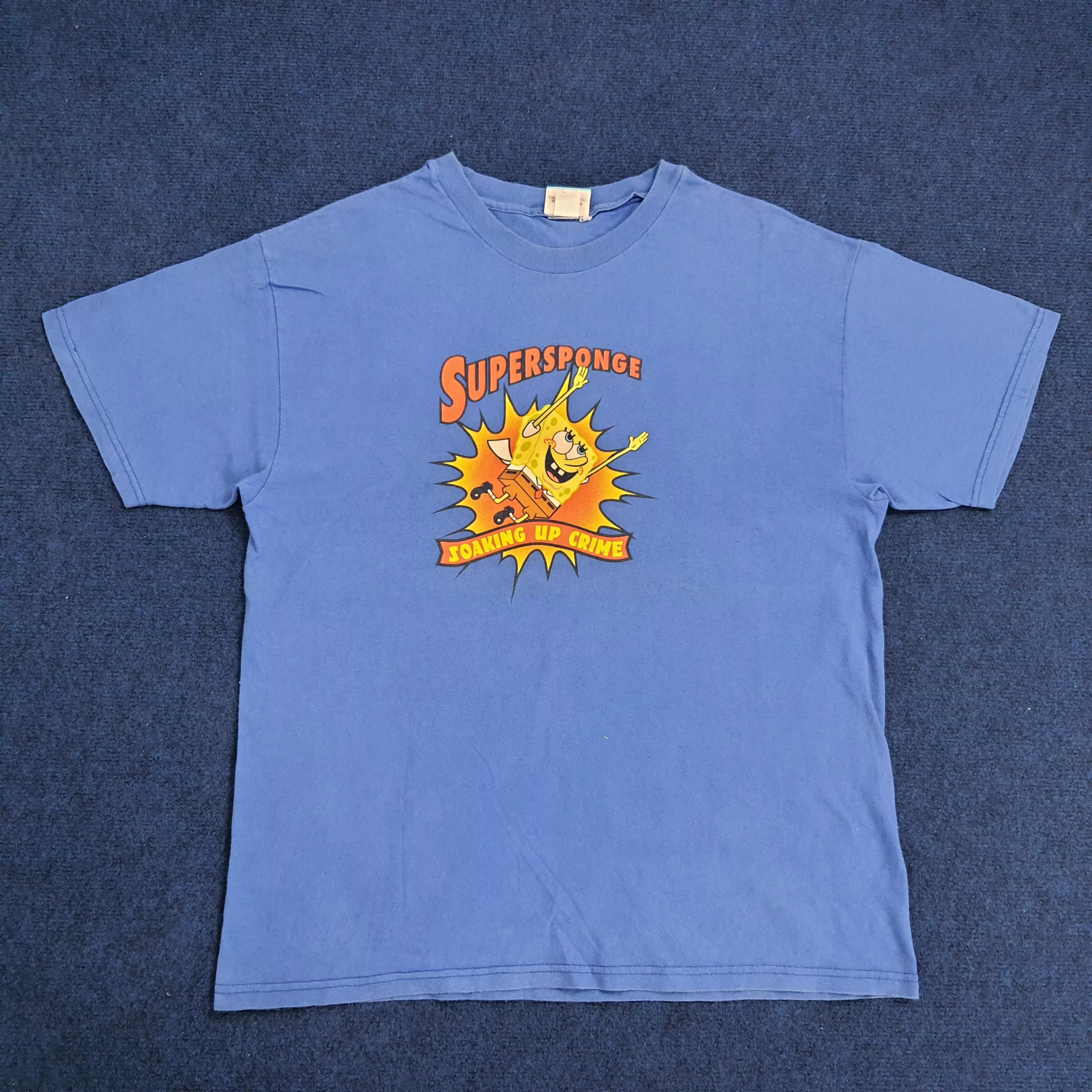 Nickelodeon Short Sleeve T Shirts Nickelodeon Supersponge SpongeBob Square Pants T-shirt Blue