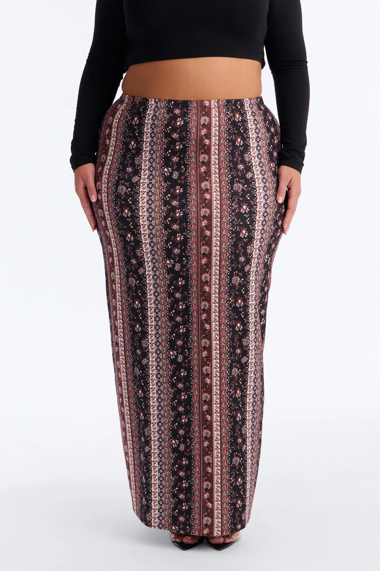 Sweeter Dreams Floral Maxi Skirt - Brown/combo