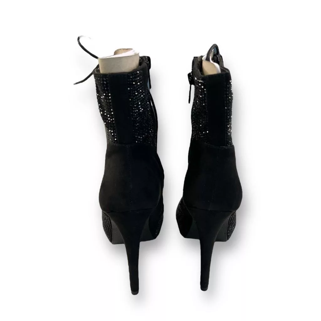 Other Heels Other Torrid Rhinestone Pointed Booties Size 9.5 Black