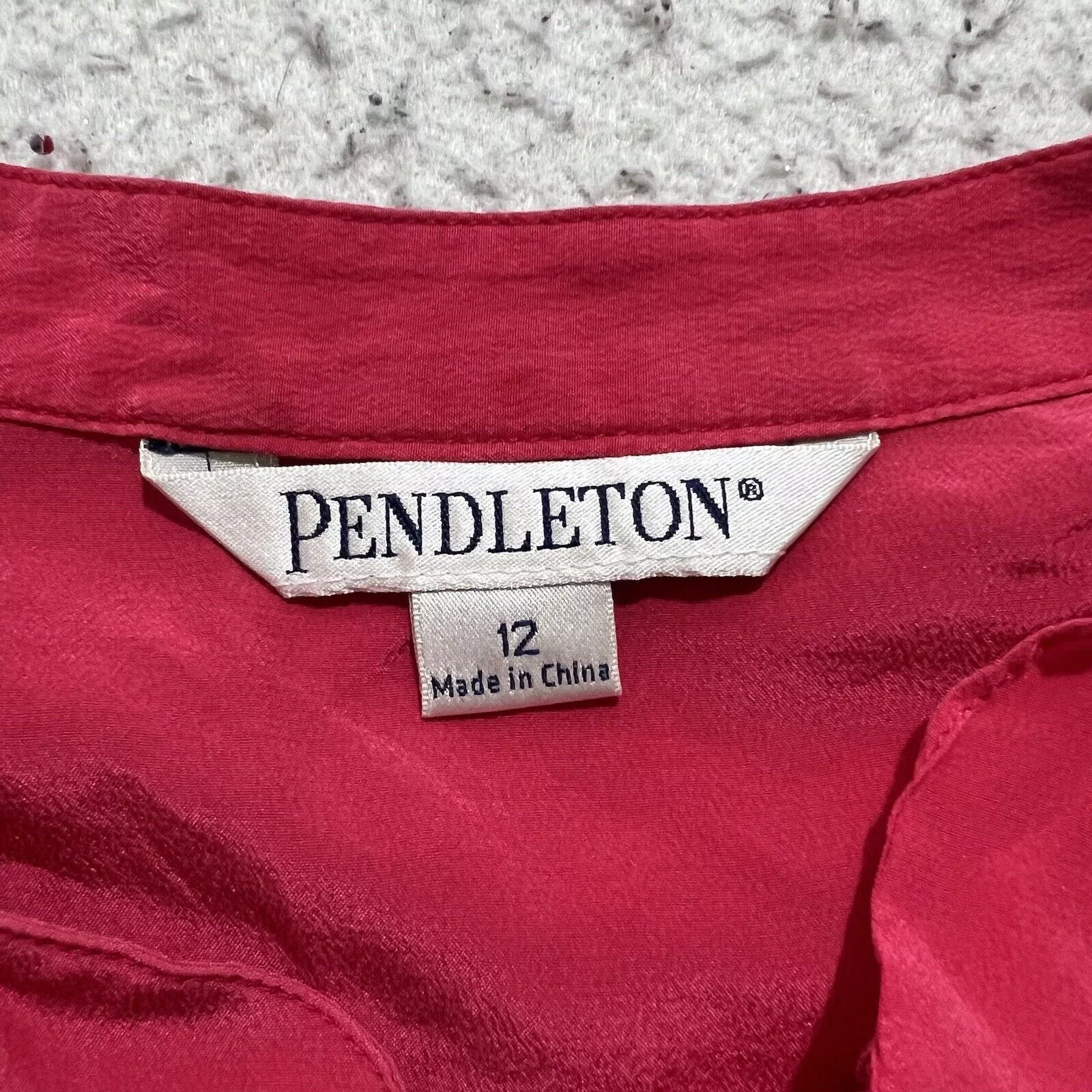 Pendleton Blouses Pendleton Silk Short Sleeve Hot Pink Ruffle Button Up Top