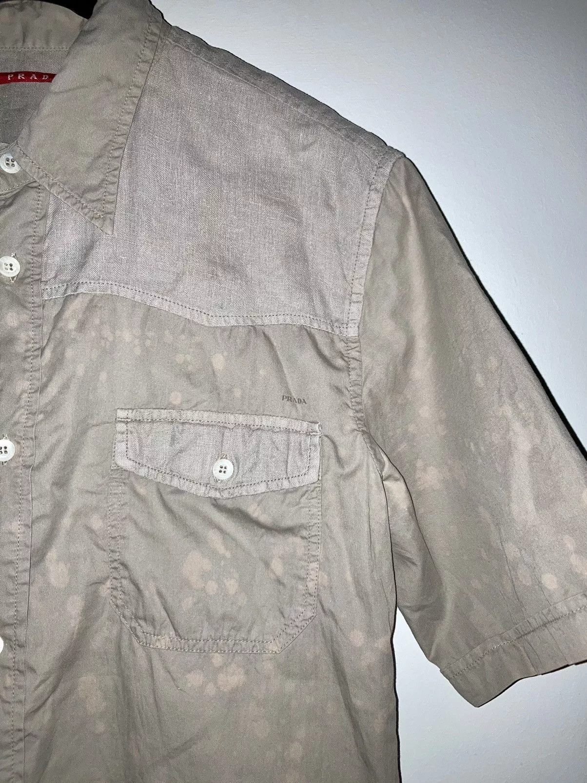 Prada Shirts Button Ups Prada SPOT CAMO CARGO SHIRT Brown