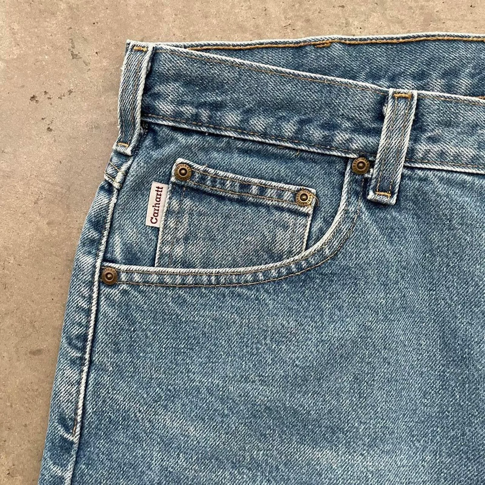 Carhartt Denim Vintage Carhartt Medium Washed Denim Jeans Blue
