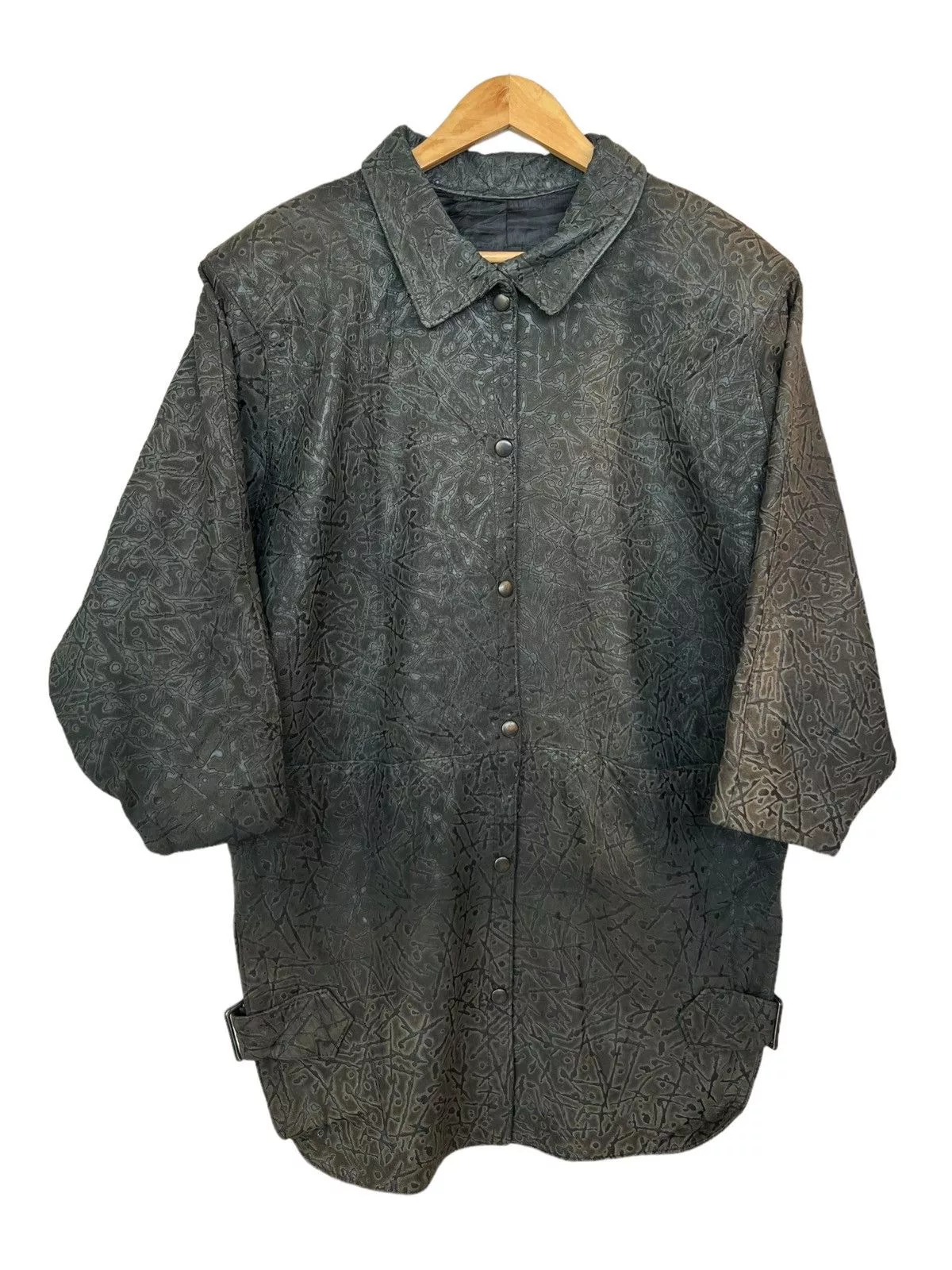 Designer Leather Jackets Designer Vintage Neto Art Black Sunfaded Leather Cowboy Jacket Streetwear