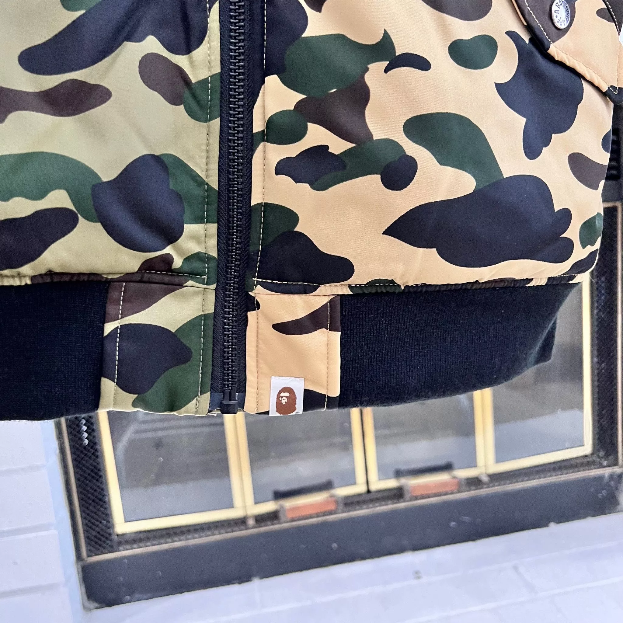 Bape Bombers BAPE 1st Camo Half MA-1 Split Bomber Jacket Multi