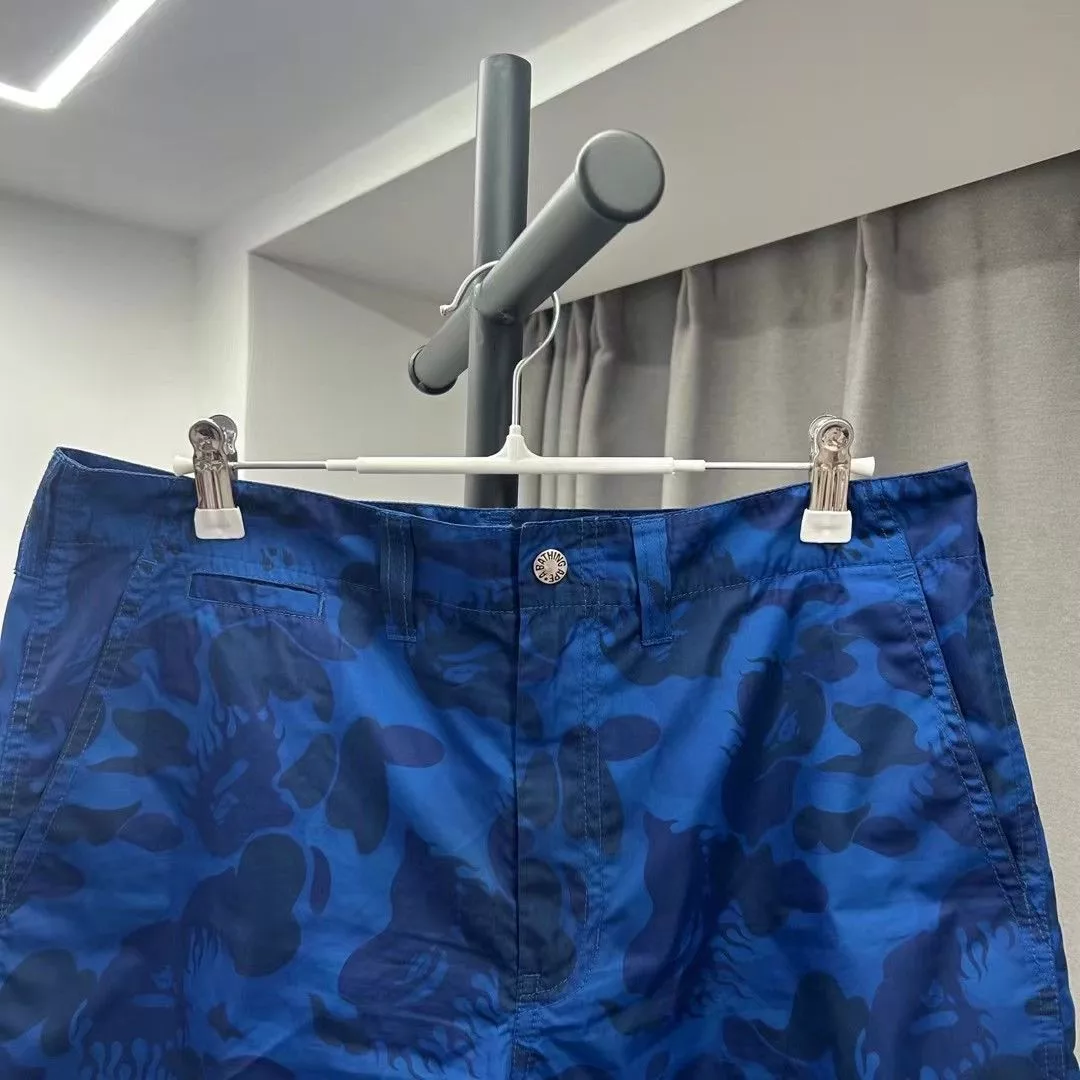 Bape Shorts Bape FIRE CAMO SHORTS Blue
