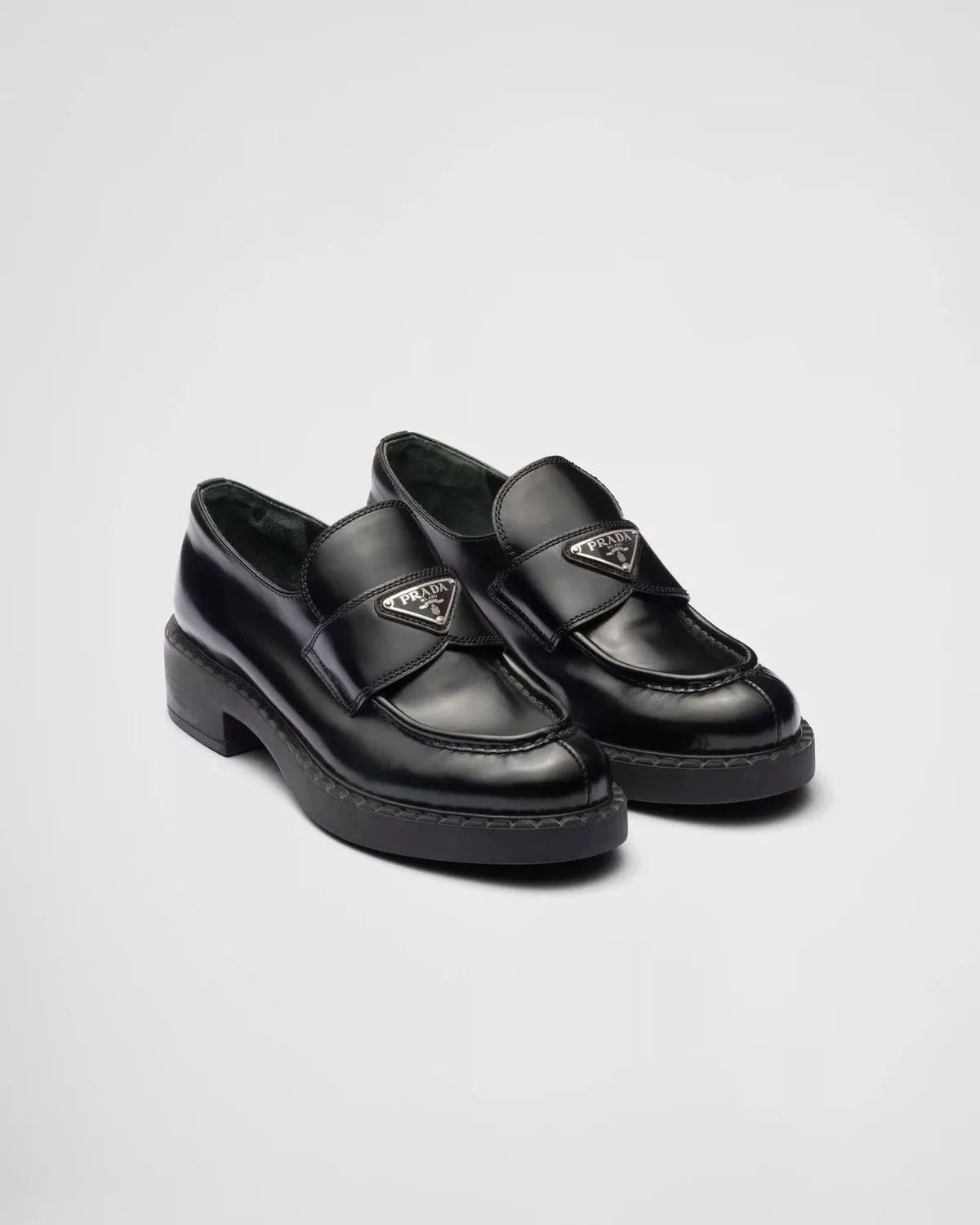Prada Flats Prada Brushed Loafers Black