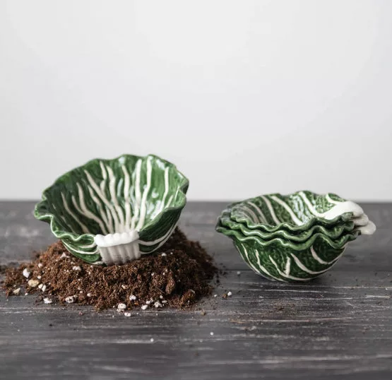 Stoneware Cabbage Bowls, Set of 4