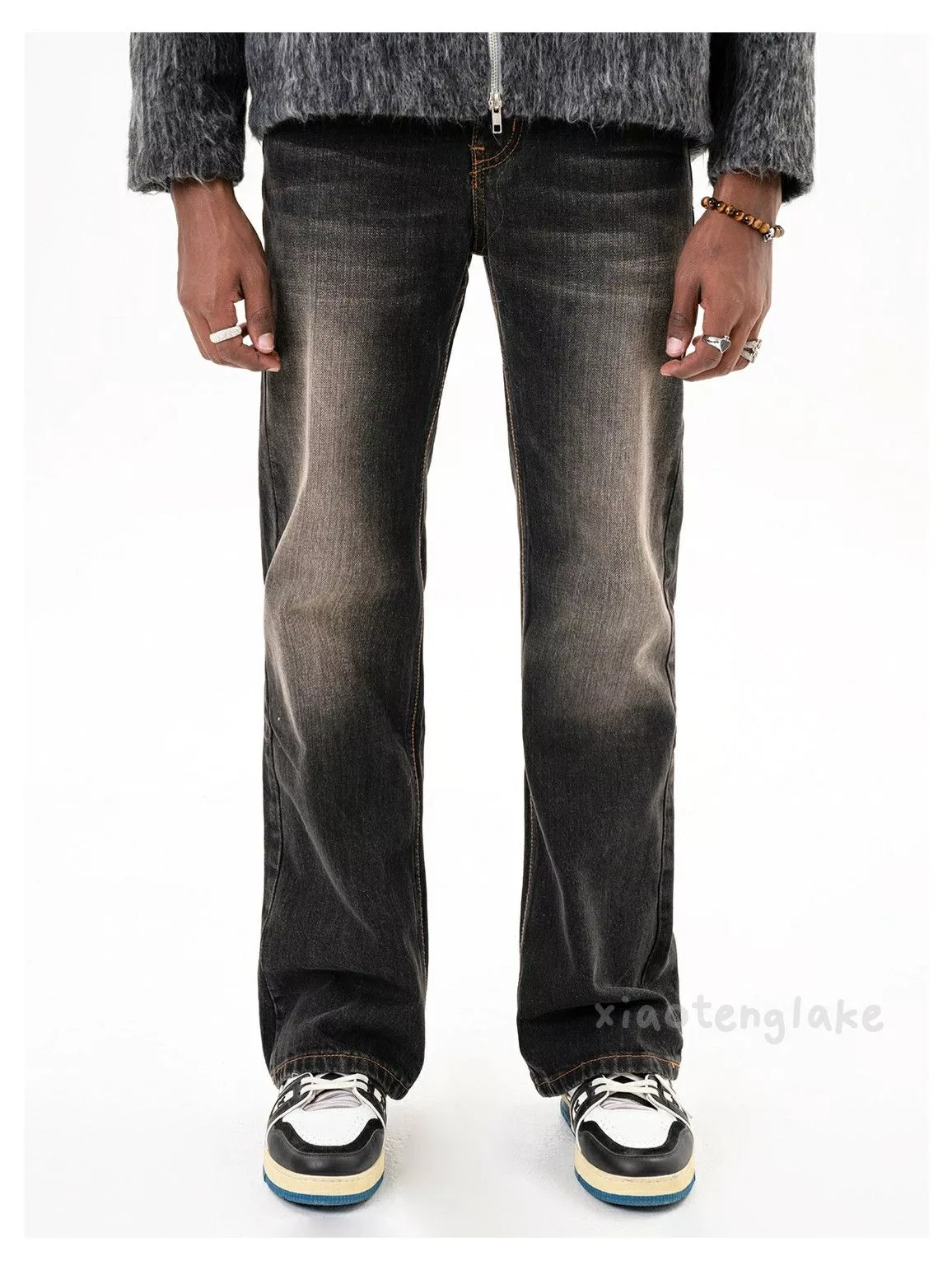 Jean Denim Jean × Vintage washed faded y2k yuppie gradient retro jeans Black