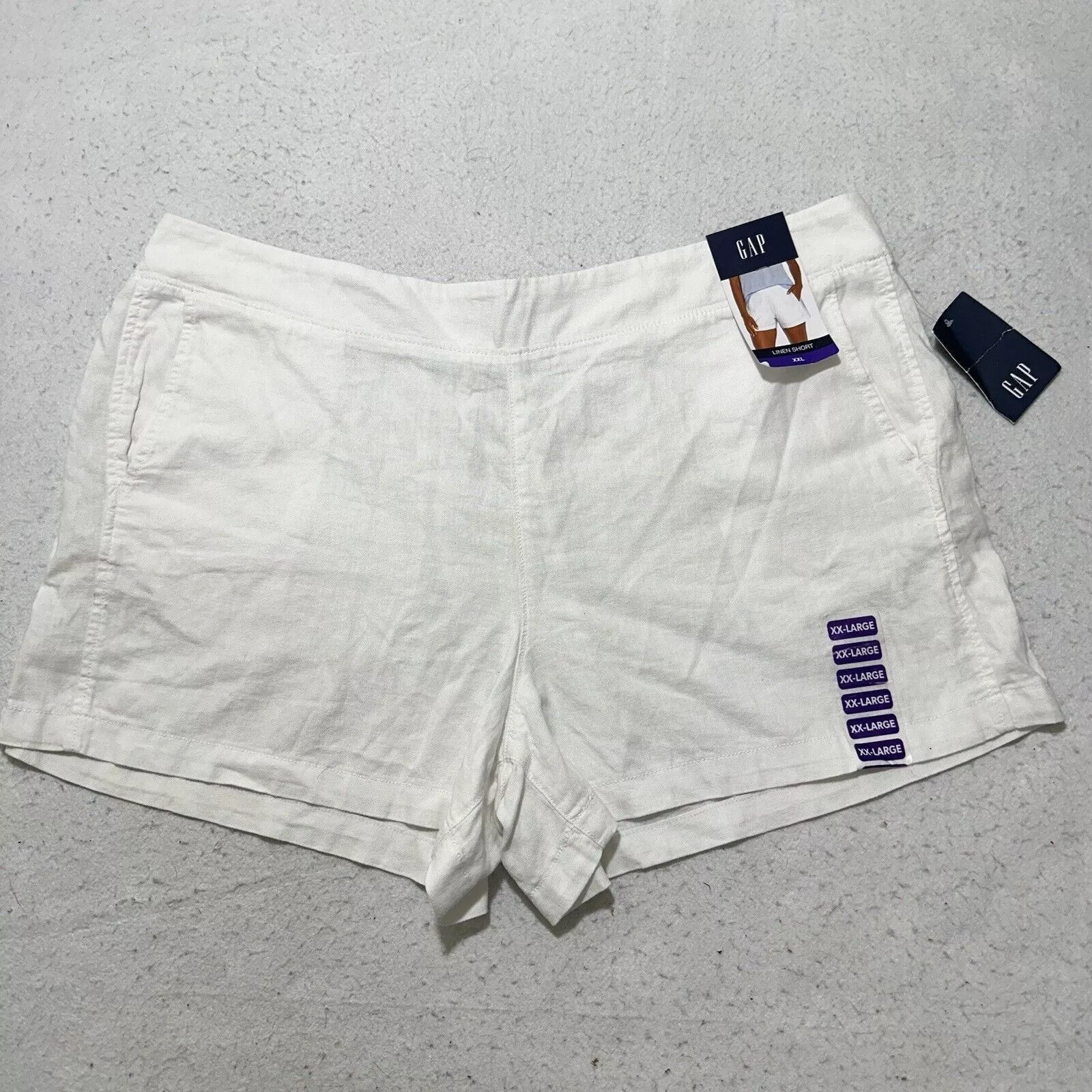 Gap Shorts GAP XXL Linen Shorts 3" Inseam White Flat Front Lightweight