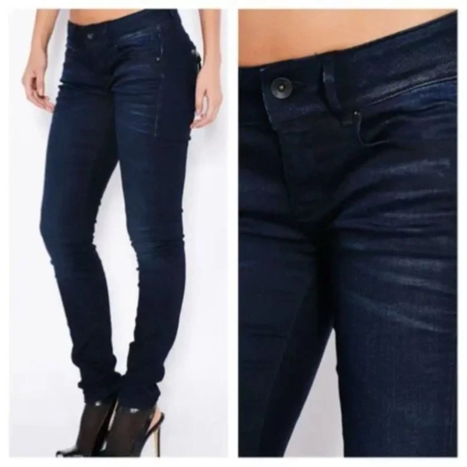 Route 66 Jeans ROUTE 66 Women's Dark Rinse Stretch Skinny Jeans Sz 27 Blue