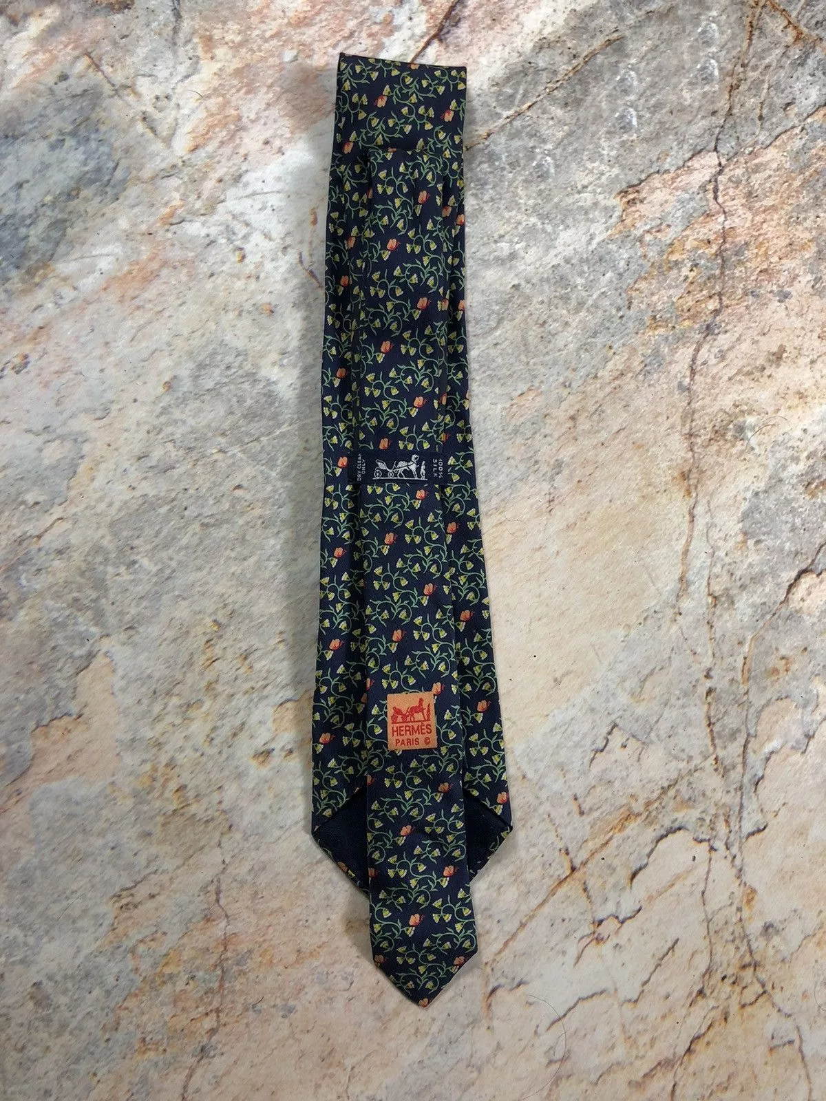 Hermes Ties Pocketsquares Hermes silk tie Green