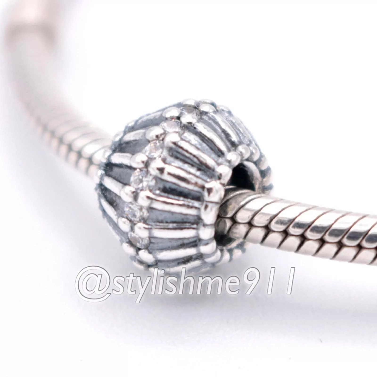 pandora Charms Authentic PANDORA Show Stopper with Black CZ Charm
