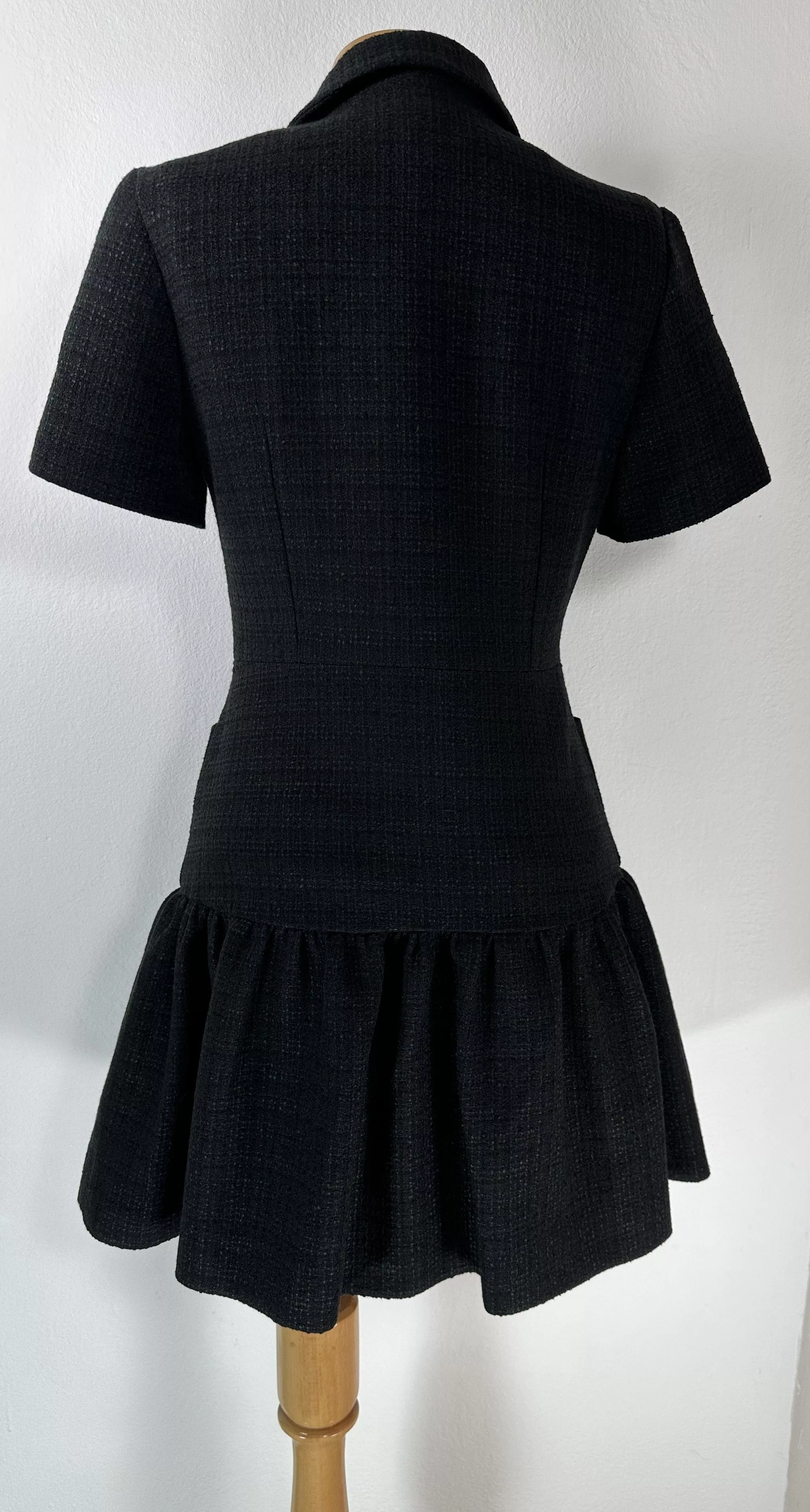 Sandro Mini Dresses Sandro Short Tweed Dress Black