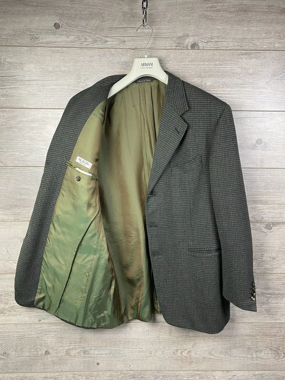 Designer Blazers Designer × Pal Zileri Wool blazer Pal Zeleri vintage size L/ XL Green