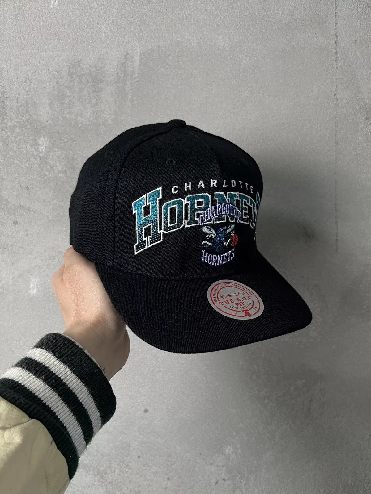 Mitchell & Ness Hats Mitchell & Ness × NBA Rare Mitchell Ness MN Charlotte Hornets Black Snapback Hats Streetwear