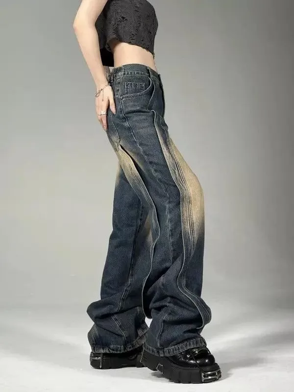 Jean Jeans Washed Retro Jeans Blue Avant-Garde