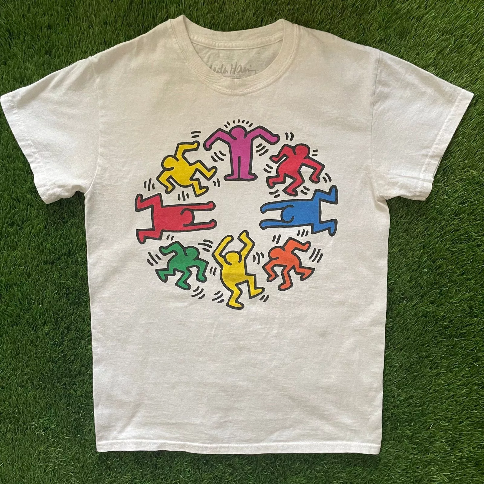 Keith Haring Short Sleeve T Shirts Keith Haring Dance Circle Tee White