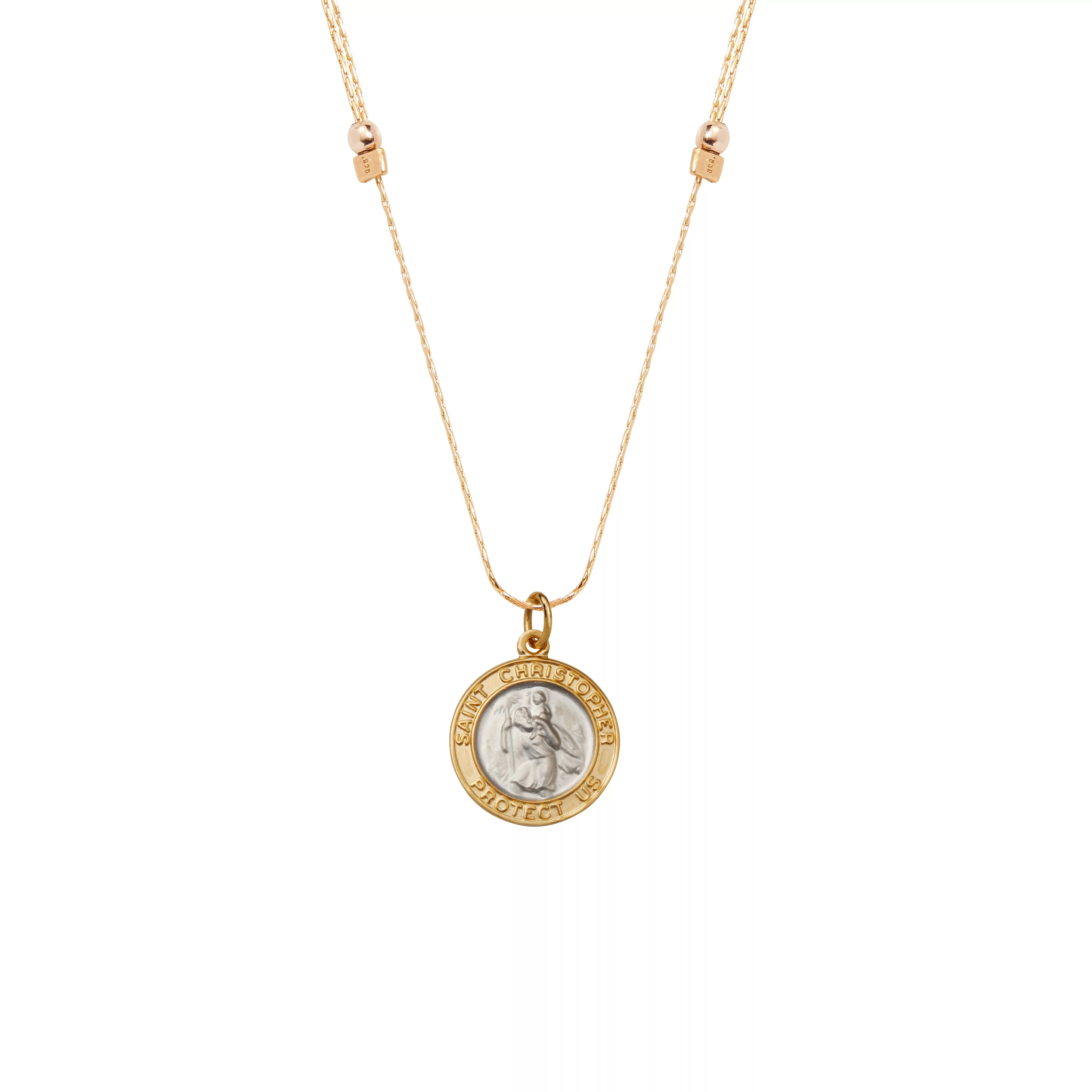 Saint Christopher Protection Chain Slider Necklace