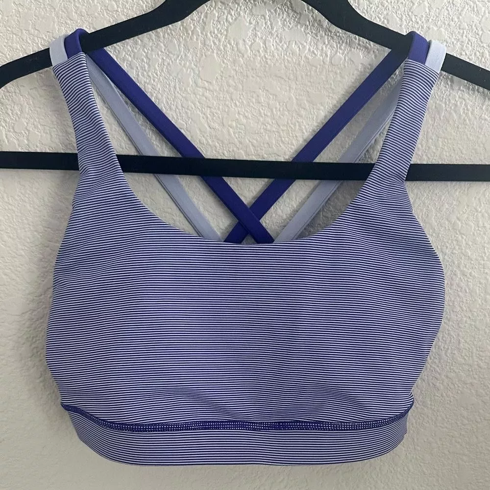 Lululemon Socks Intimates Lululemon Energy Athletic Bra Stripe Berry / Cool Breeze 6 Purple
