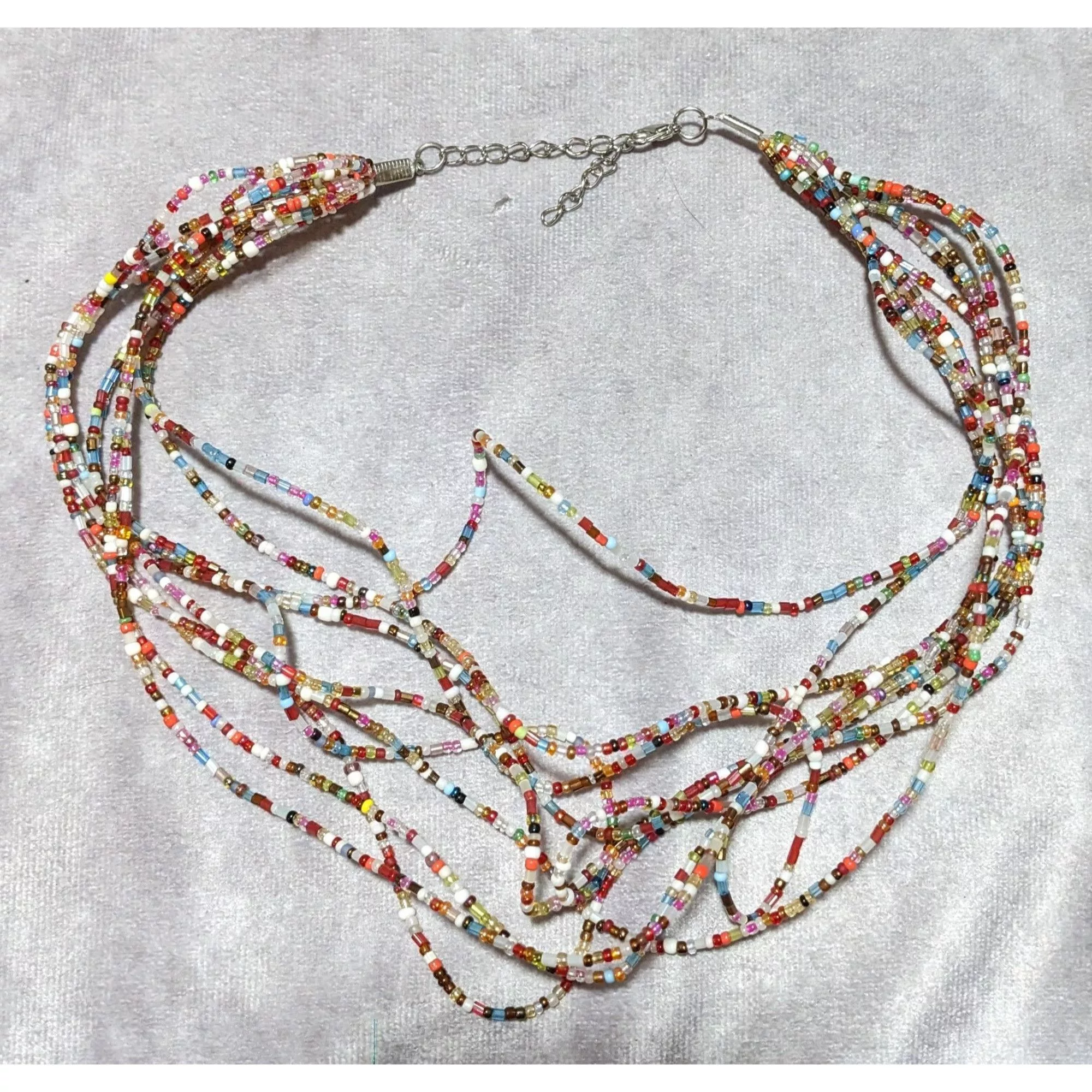 Other Necklaces Other Chaotic Rainbow Beaded Necklace Multi