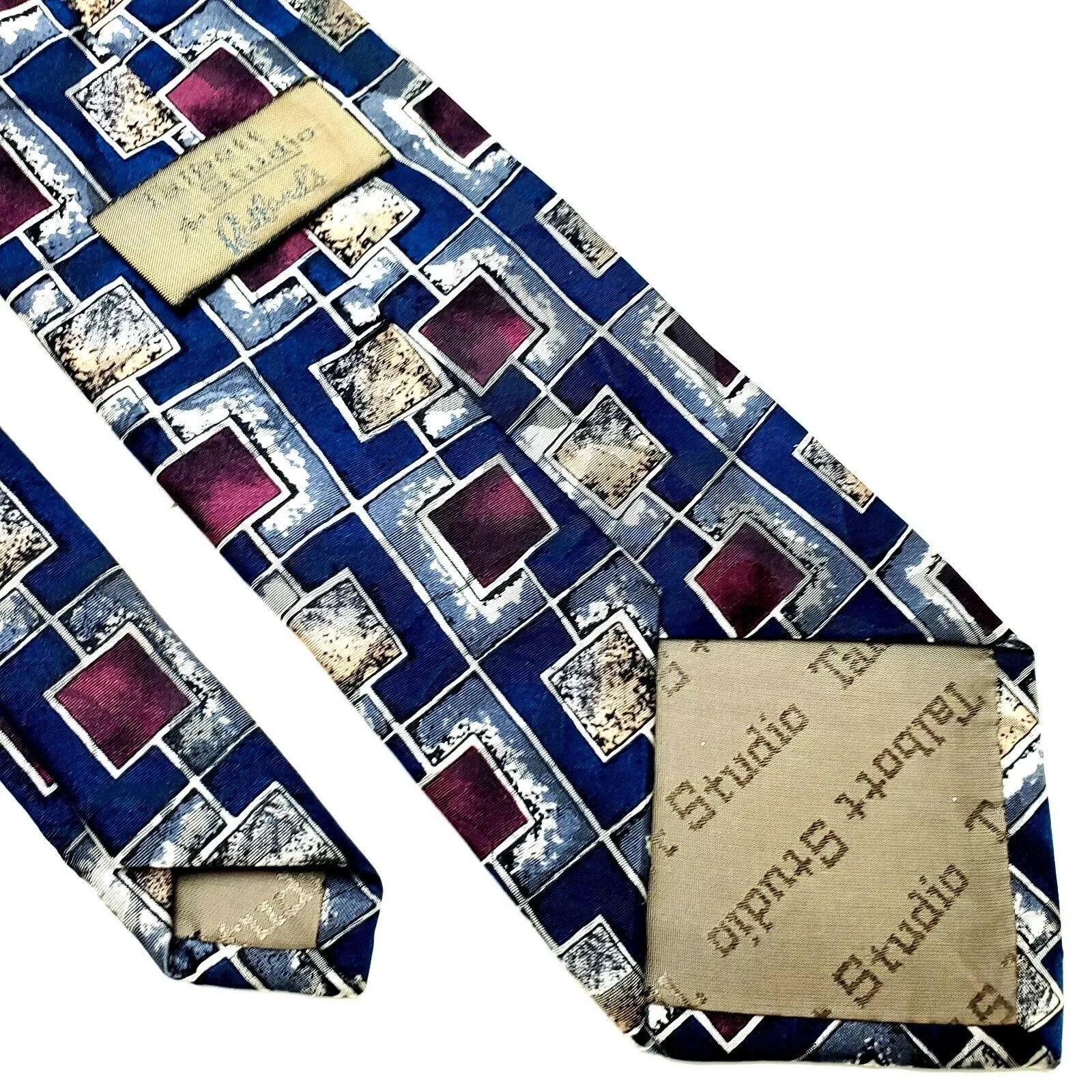 Robert Talbott Ties Pocketsquares Robert Talbott Robert Talbot Studio Silk Tie Blue Geometric Print Classic