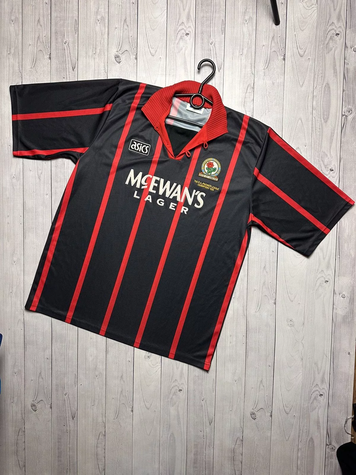 Asics Jerseys Asics × Vintage Vintage Blackburn rovers soccer jersey asics away rare 1995