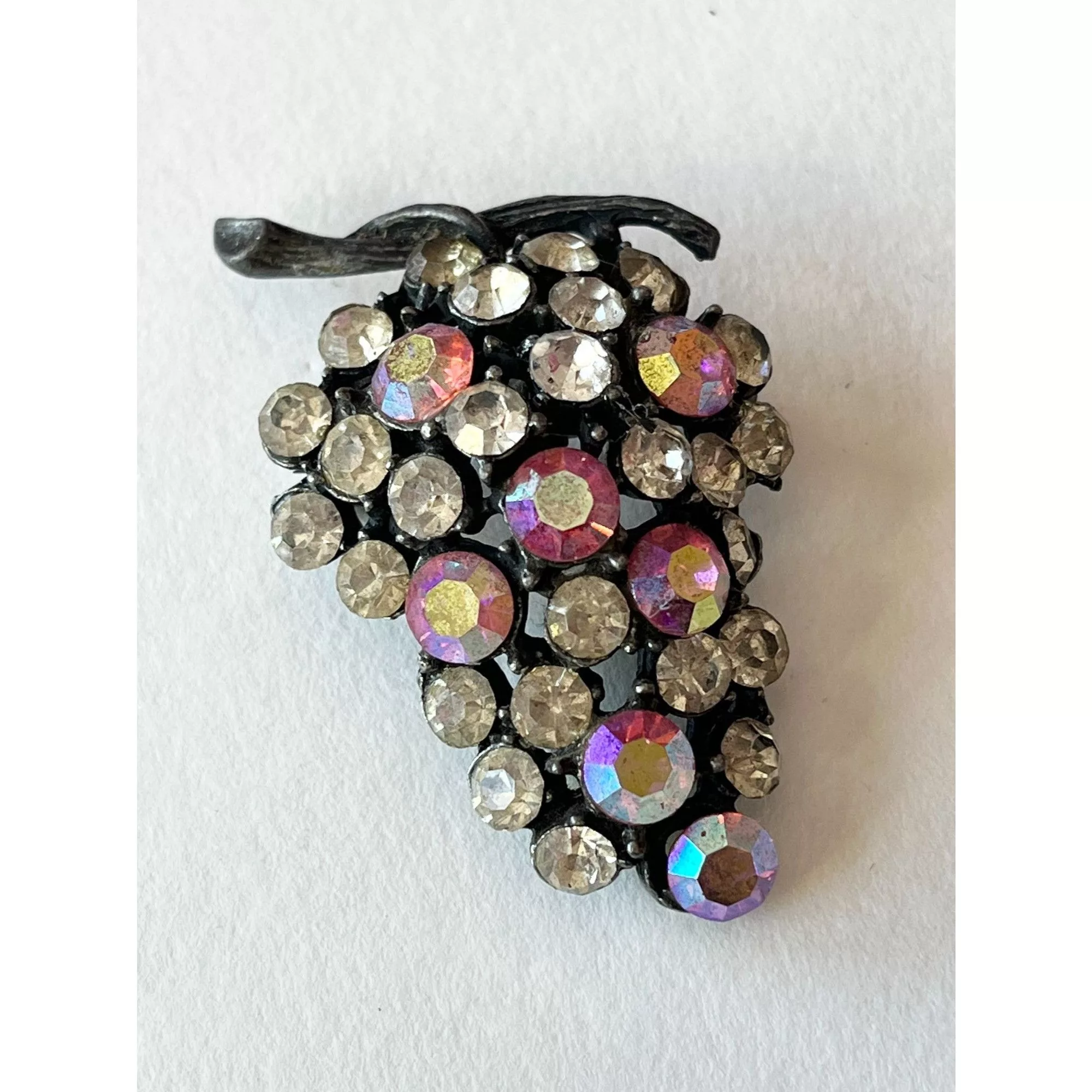 Vintage Brooches Vintage Rhinestone Grape Fruit Brooch Pin Multi