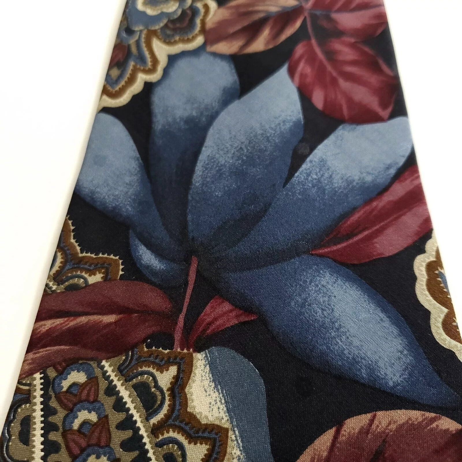 Robert Talbott Ties Pocketsquares Robert Talbott Omaggio Floral Print Blue Red Wide Silk Tie