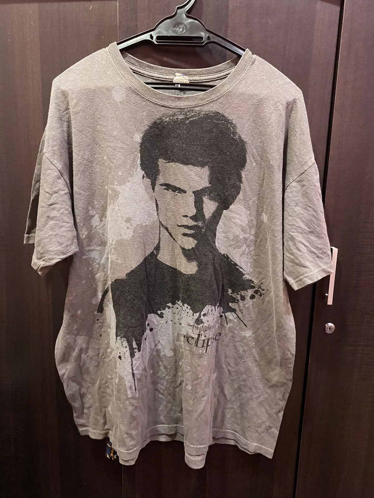 Vintage Short Sleeve T Shirts Vintage The Twilight Saga E'clipse Movie Tee Gray