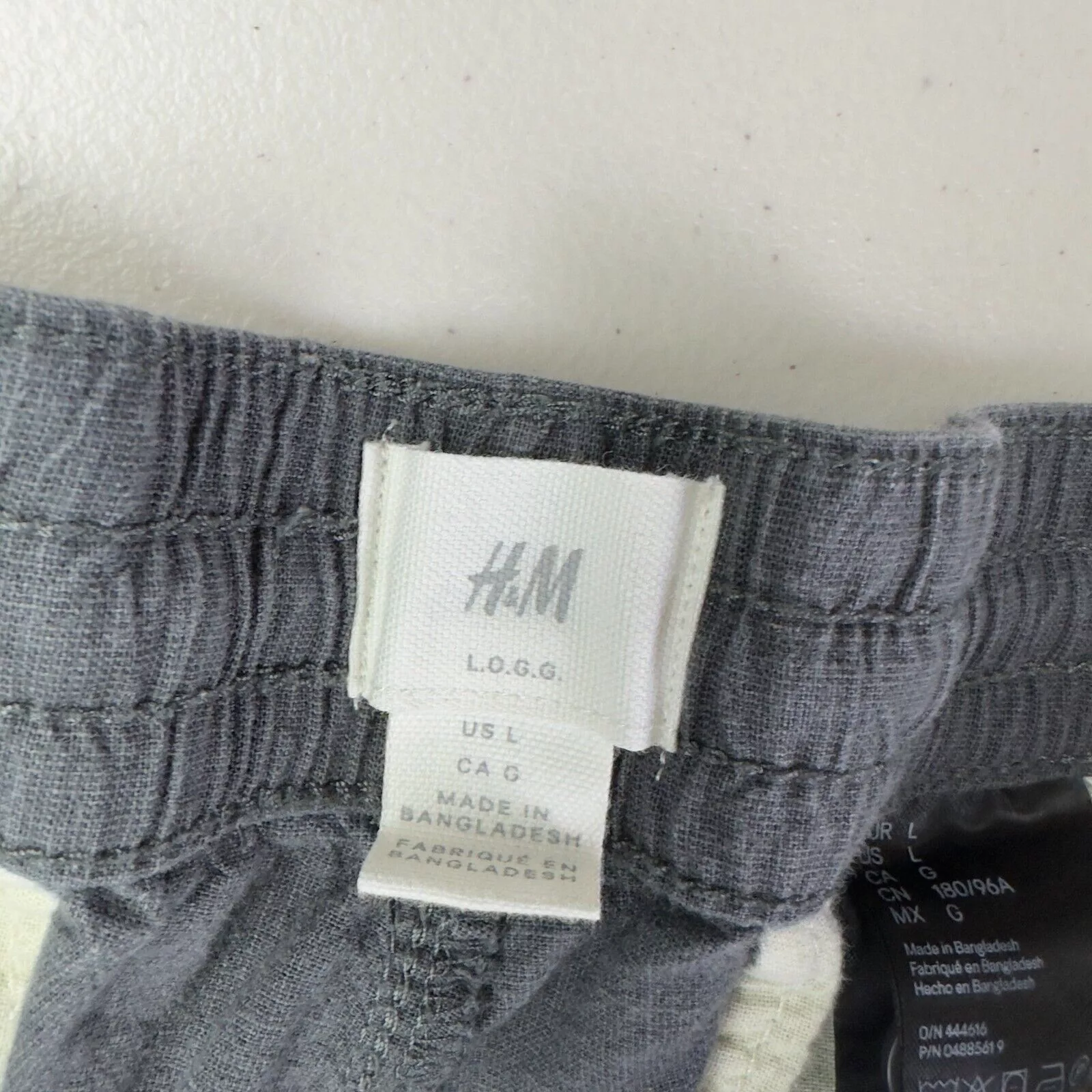 H&M Shorts H&M LOGG Mens Gray Drawstring Pull On Shorts Men Size Large
