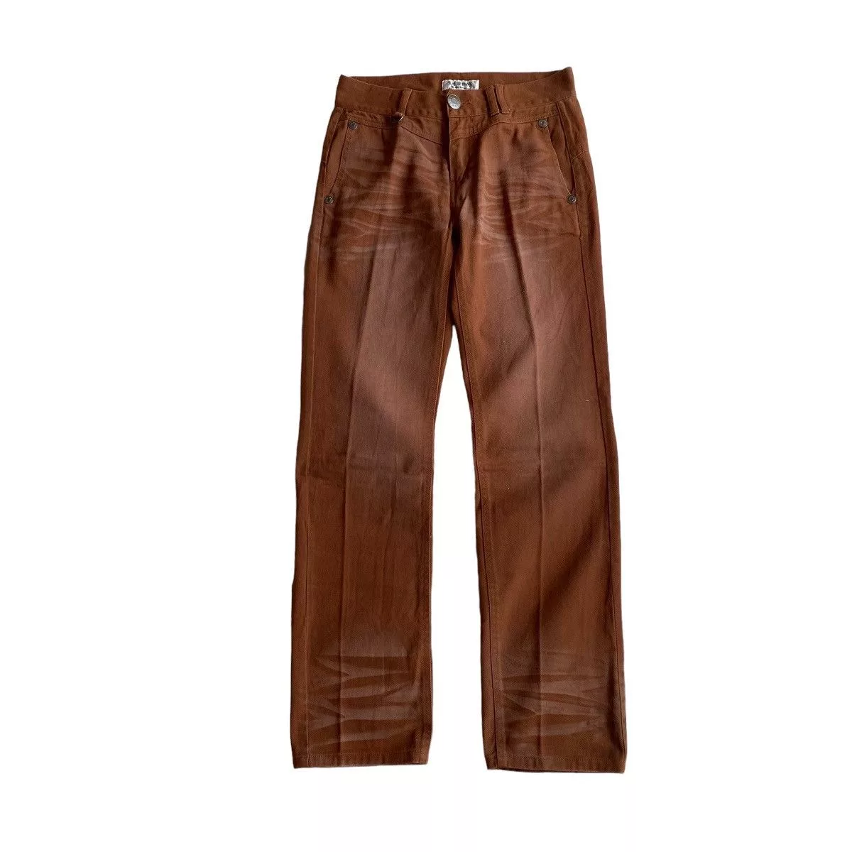 LOWBOX Denim Lowbox Chainsback Stone Washed Denim Pants Brown