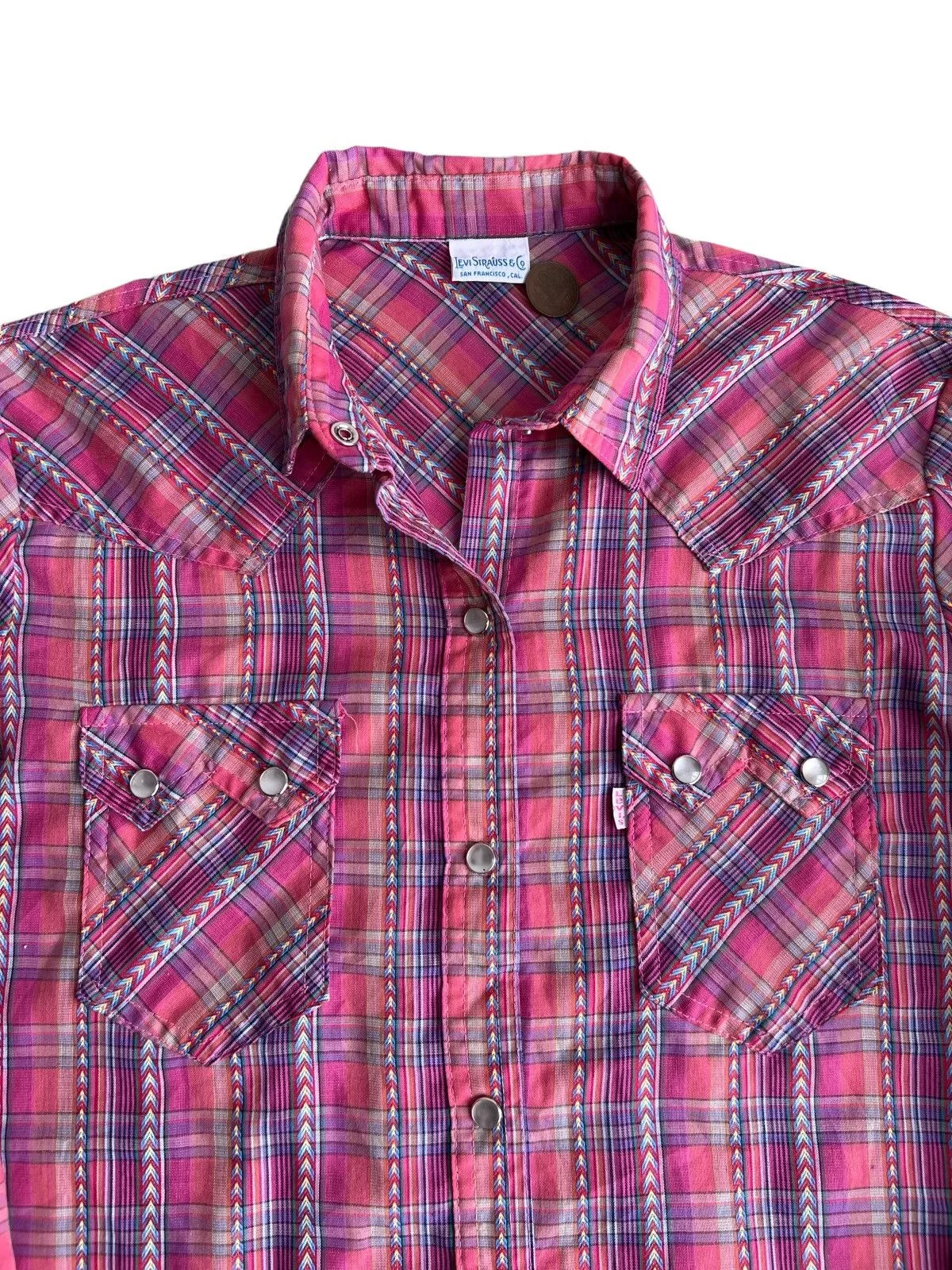 Levi's Made & Crafted Shirts Button Ups Levi's Made & Crafted × Levi's Vintage Clothing × Nepenthes 1970s Levi's Saddle Man Sawtooth Pocket Navajo Western Shirt Red