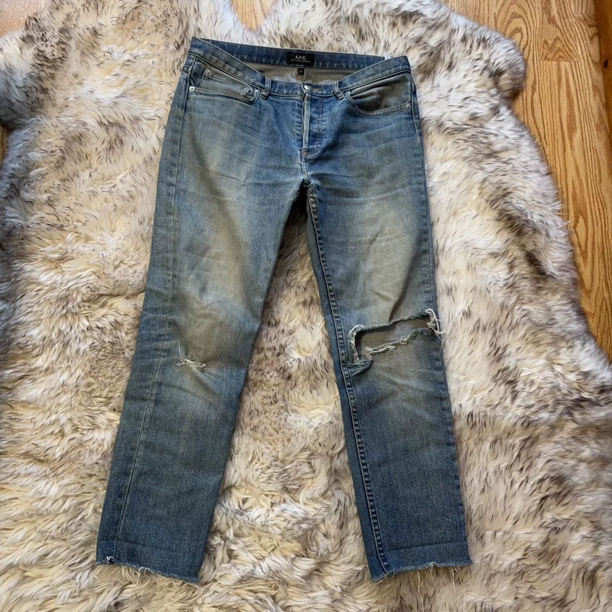 A.P.C. Shorts A.P.C. Apc Petit New Standard Distressed Denim Blue