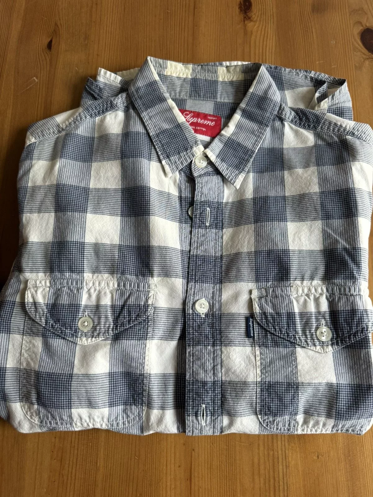 Supreme Shirts Button Ups Supreme blue plaid button up