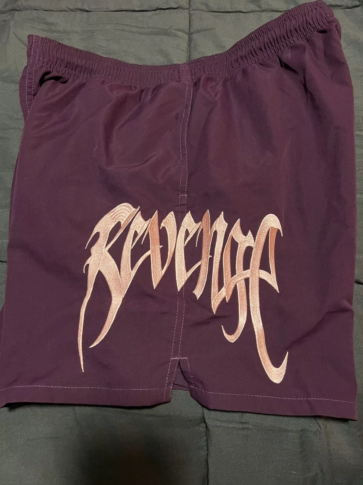 Revenge Shorts Revenge Maroon Nylon Shorts Red