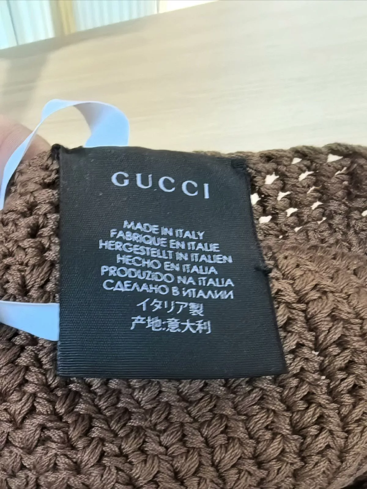 Gucci Hats Gucci Knit Beret With Pompom Brown