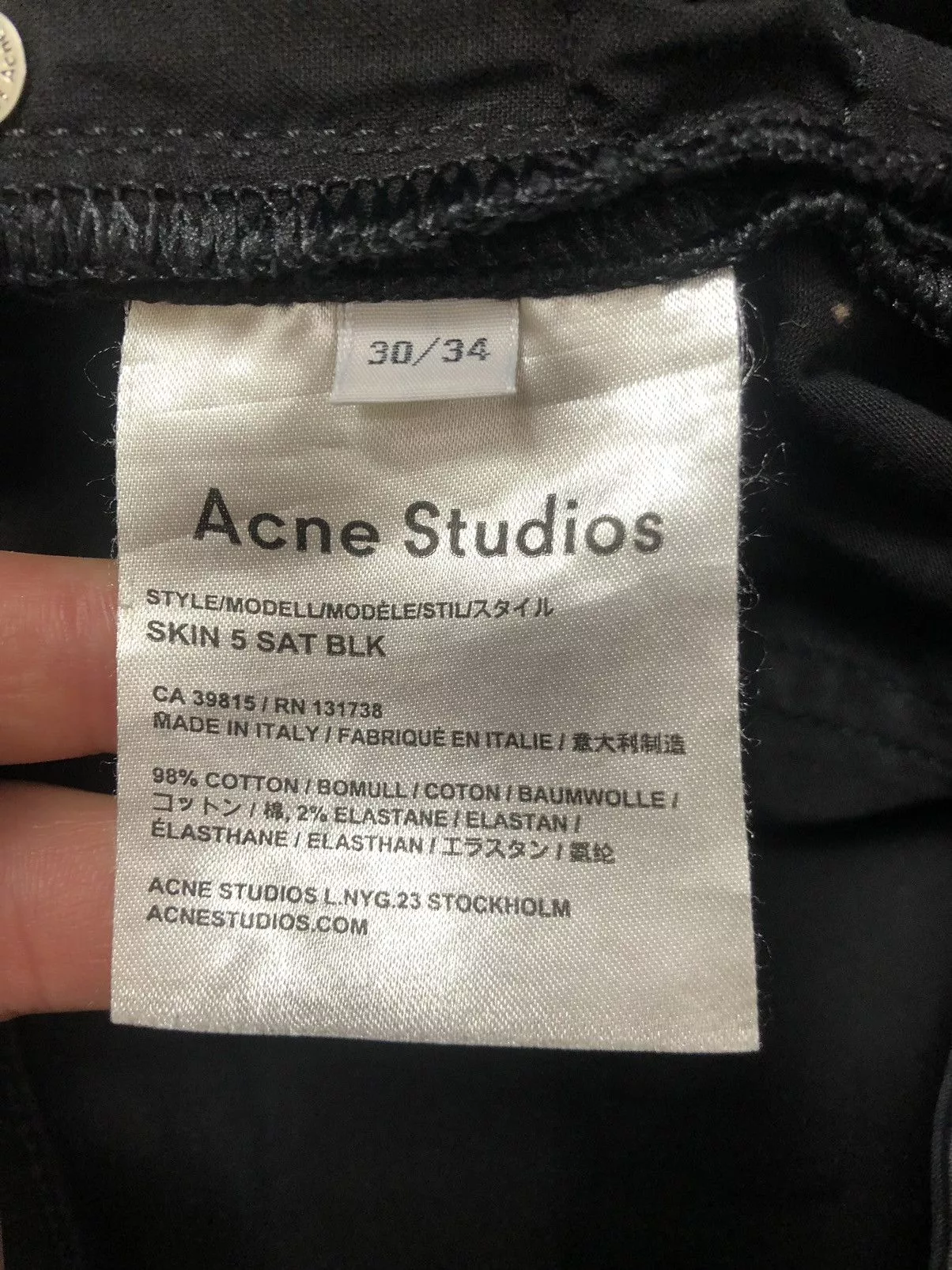 Acne Studios Denim Acne studios black denim pants