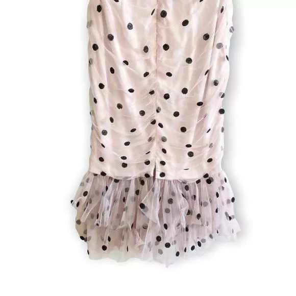 Marchesa Midi Dresses Marchesa Notte Strapless Sequin Polka Dot Tulle Cocktail Dre Multi