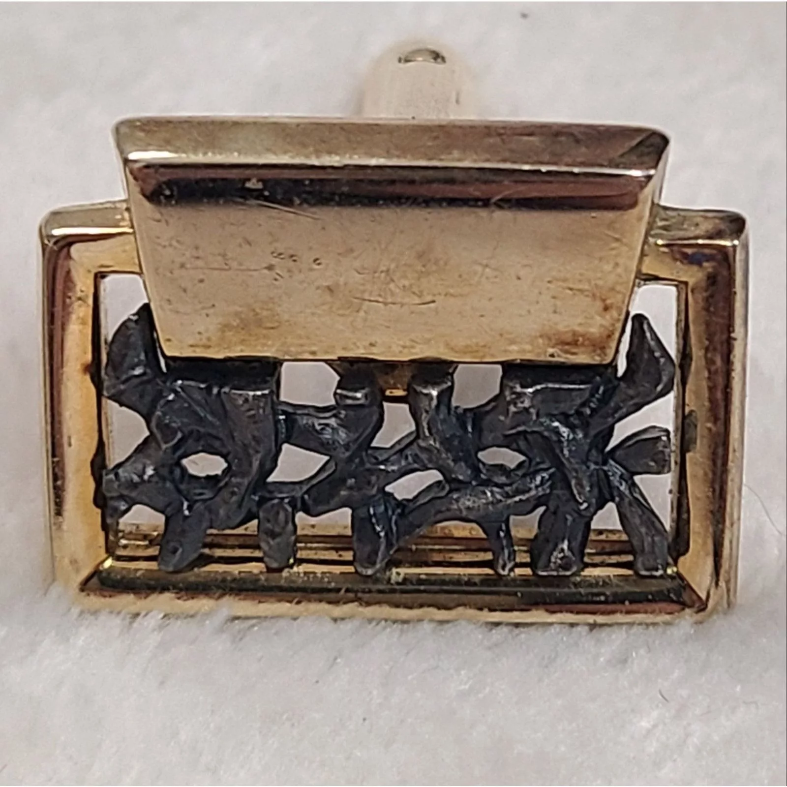 Vintage Miscellaneous Vintage Anson Gold Tone & Black Cufflinks