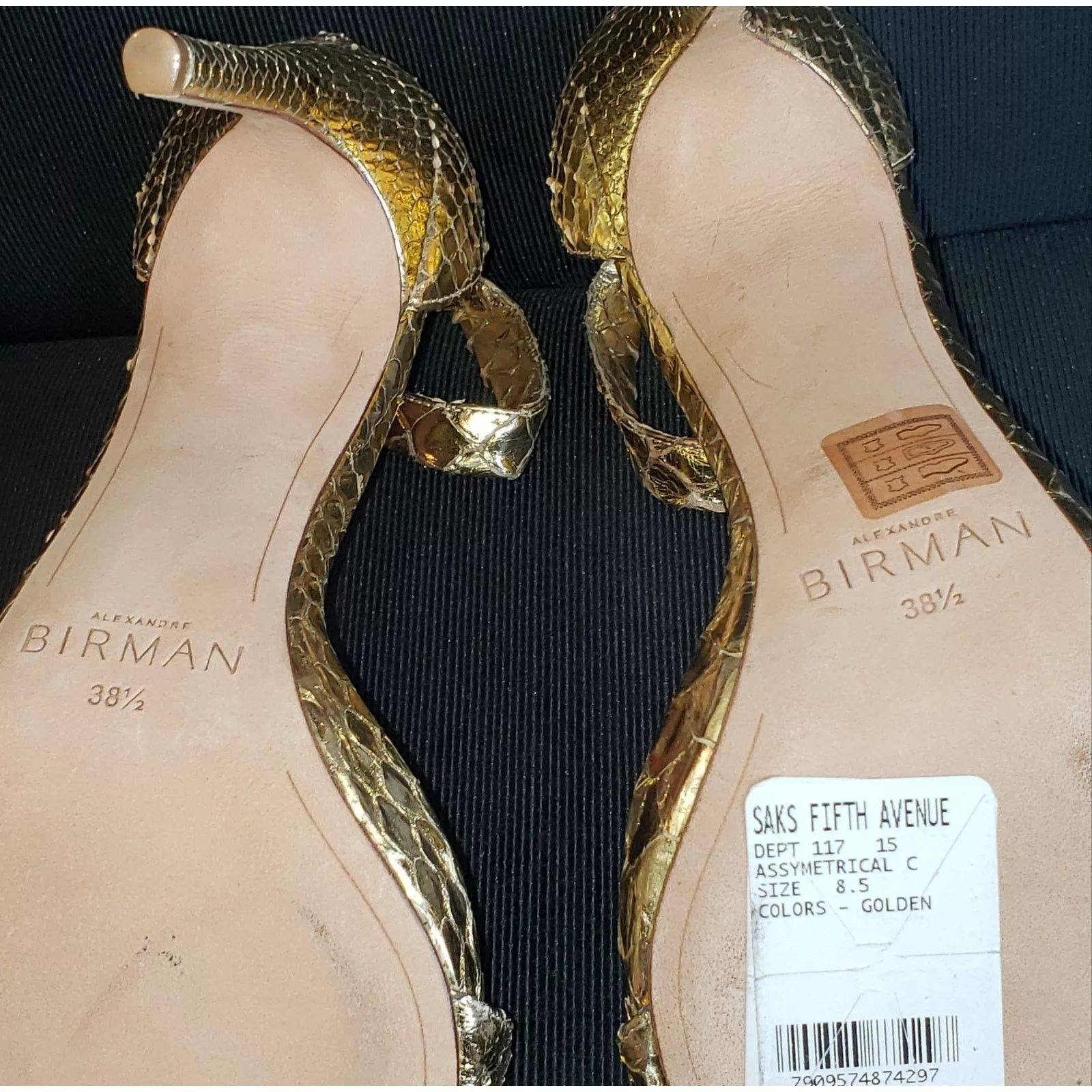 Alexandre Birman Heels $795 List Alexandre Birman Gold toned python spike heels