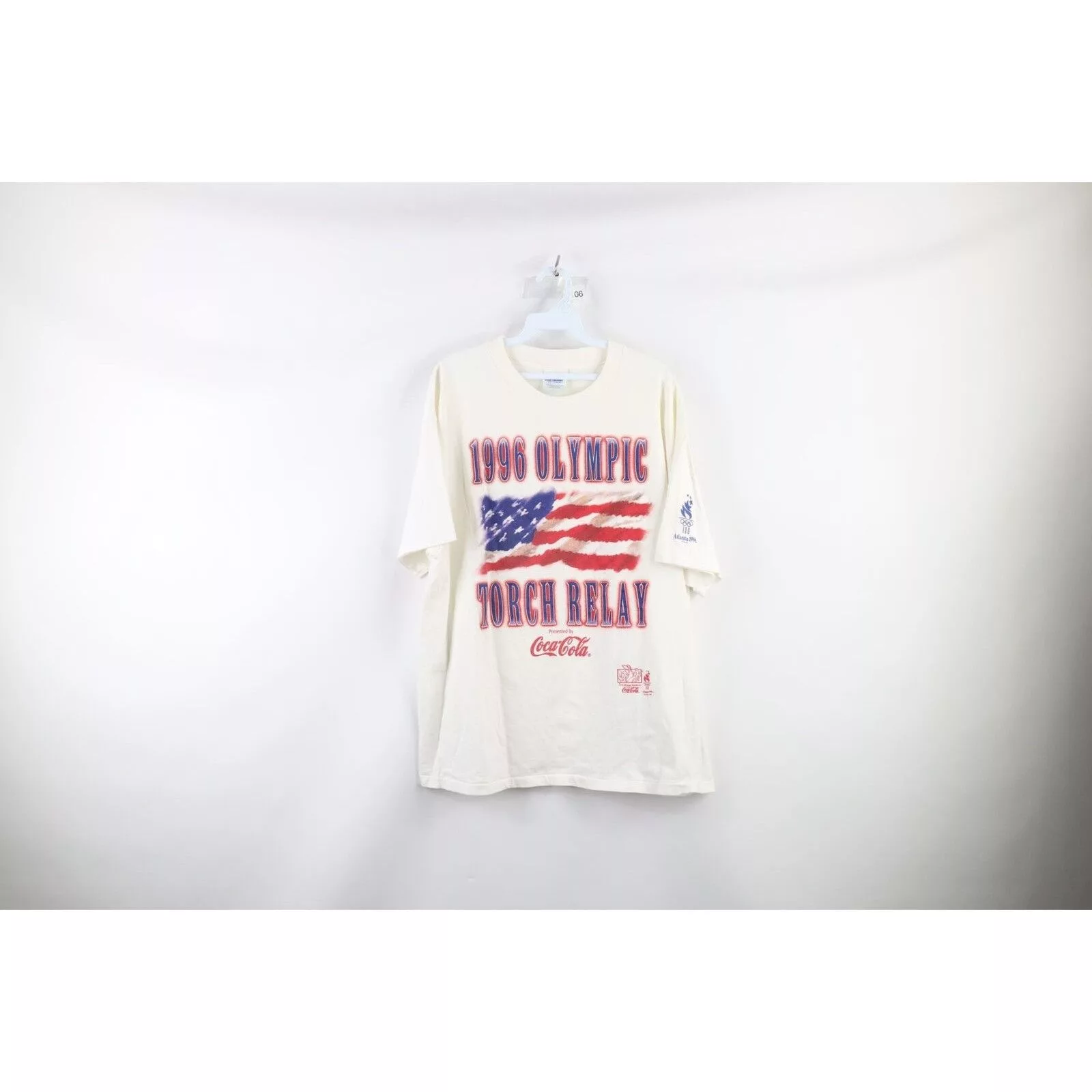 Coca Cola Short Sleeve T Shirts Coca Cola × Vintage Vintage 90s Coca Cola 1996 Atlanta Olympics T-Shirt White