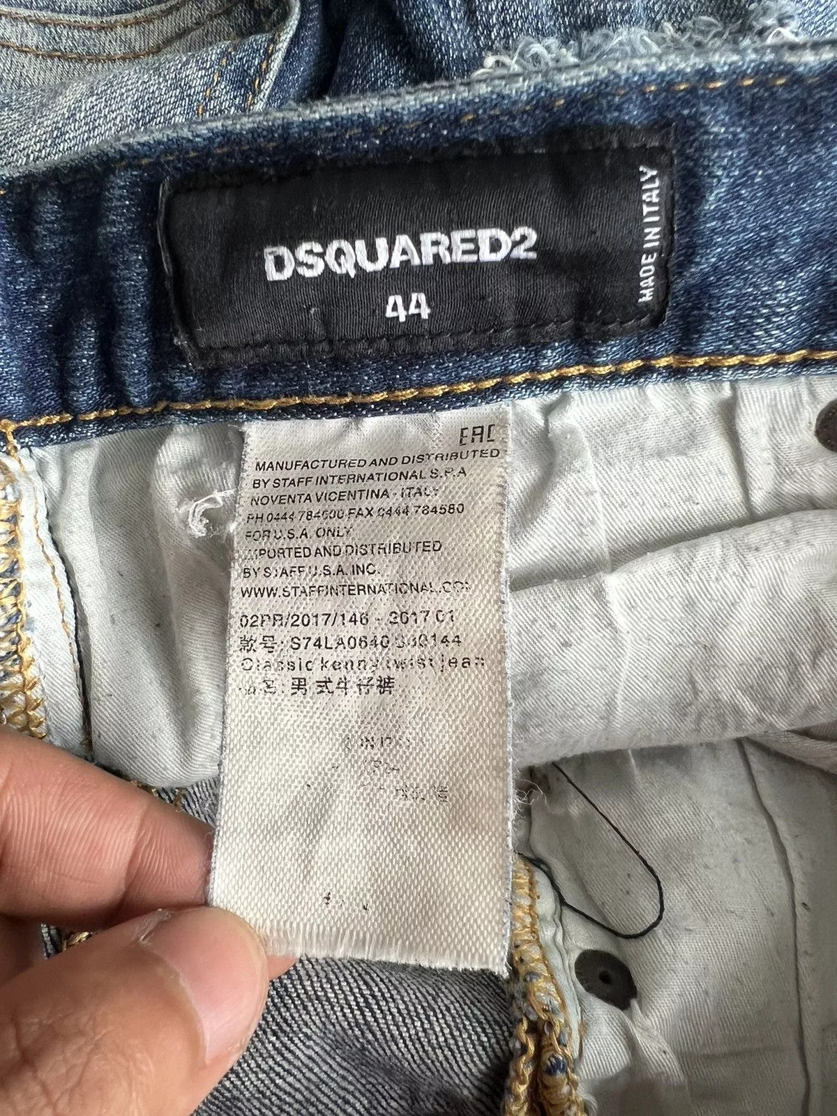 Dsquared2 Denim Dsquared2 × Purple DSQUARED2 Beautiful Patchwork Distressed Skinny Biker Jean Blue