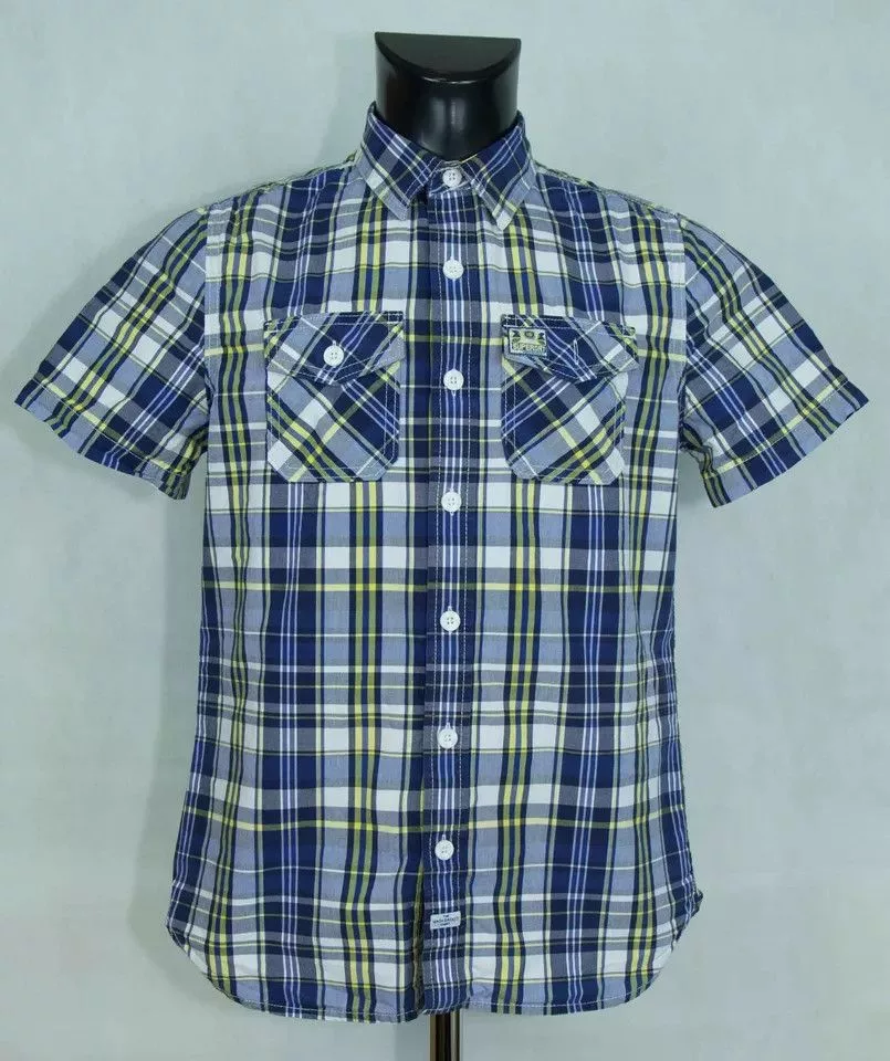 Superdry Shirts Button Ups SUPERDRY SHIRT SHORT SLEEVE COTTON SIZE M VGC Blue