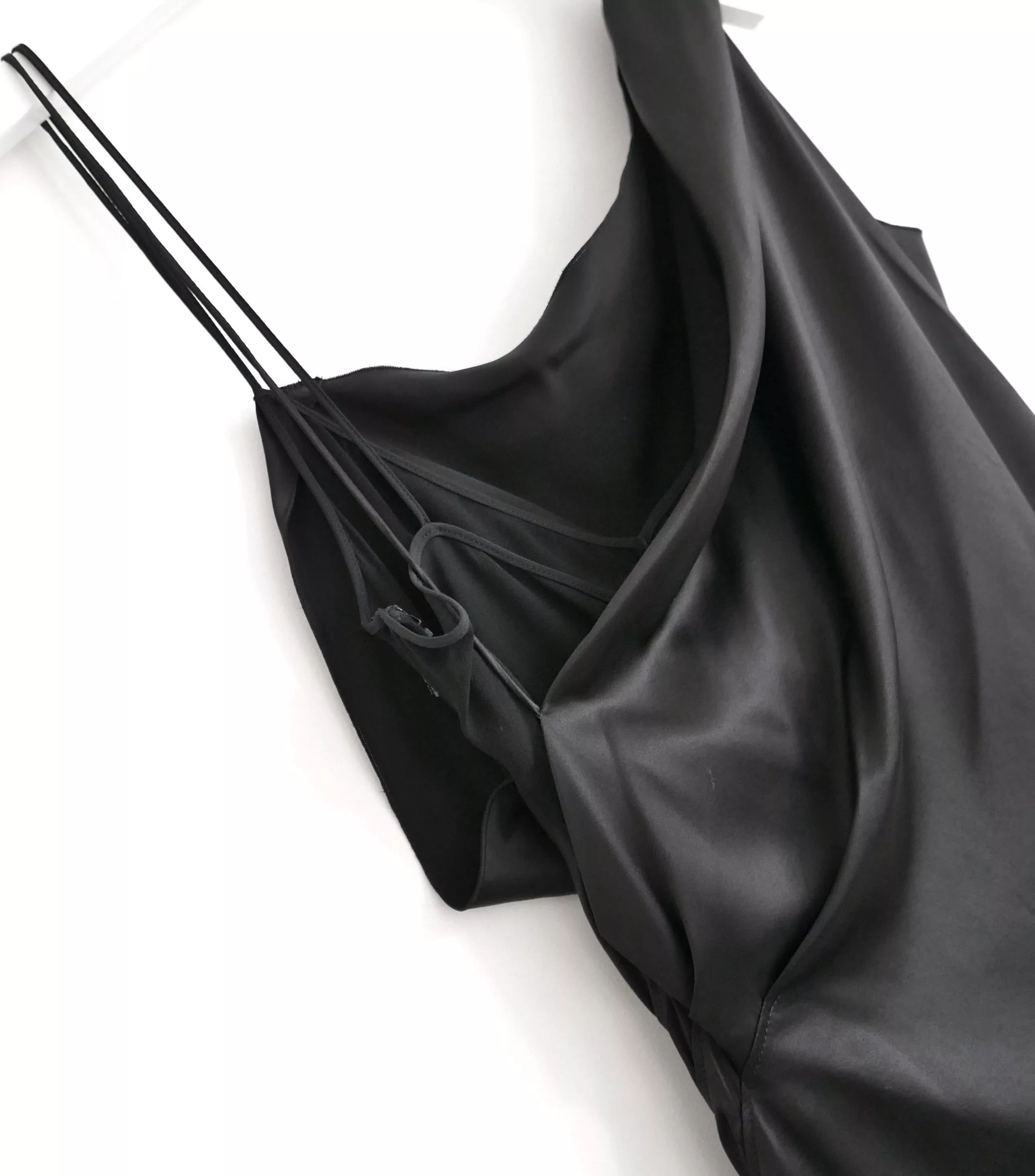 Versace Midi Dresses Versace SS19 black silk double layer slip dress