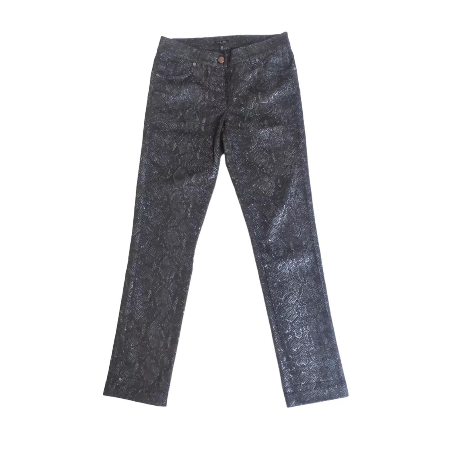 Designer Pants Designer × Escada Escada Python Pants Black Snake Print Sexy Designer